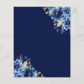 Budget Floral Royal Blue Princess Quinceanera Flyer (Hinten)