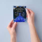 Budget Floral Royal Blue Princess Quinceanera Flyer (Gruppe)