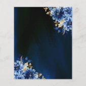 Budget Floral Royal Blue Princess Quinceanera Flyer (Hinten)