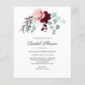 Budget Floral Script Eucalyptus Brautparty (Vorderseite)