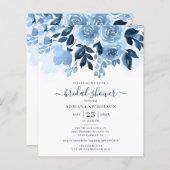 Budget Floral Script Navy Brautparty (Vorne/Hinten)