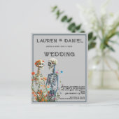 Budget Floral Skeleton Minimalistisch QR Code Hoch (Stehend Vorderseite)