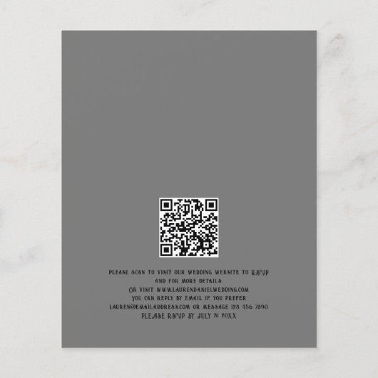 Budget Floral Skeleton Minimalistisch QR Code Hoch (Rückseite)