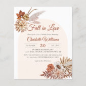 Budget Floral Terracotta Boho Brautparty Einladung (Vorderseite)