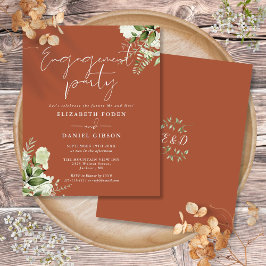 Budget Floral Terracotta Engagement Party Einladun