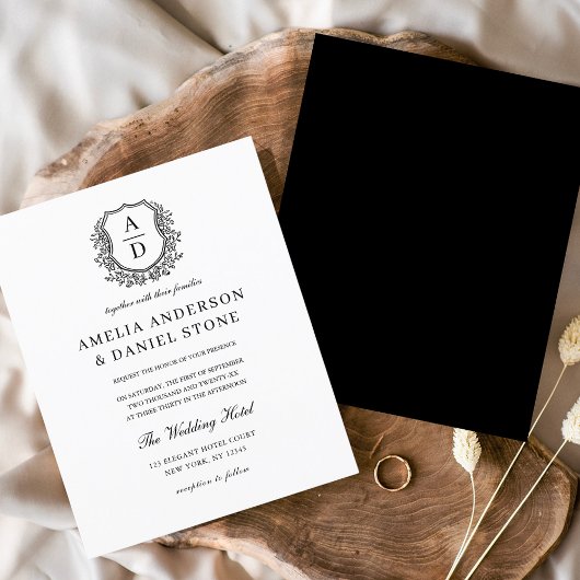 Budget Floral Wappen Monogram Wedding Elegant