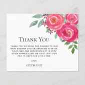 Budget Floral Watercolor Babydusche Vielen Dank (Vorderseite)