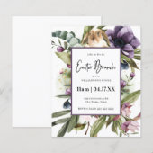 Budget Floral Watercolor Kaninchen Osterfeier Einl (Vorne/Hinten)