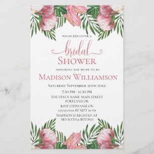 Budget Floral Watercolor Tropical Paradise Bridal