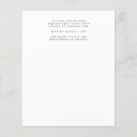 Budget Floral Wedding Einladung Flyer (Hinten)