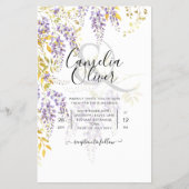 Budget Floral Wedding Einladung Wisteria Lila Flyer (Vorne)