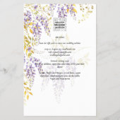 Budget Floral Wedding Einladung Wisteria Lila Flyer (Hinten)
