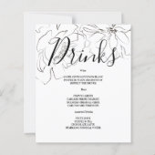 Budget Floral WEDDING MENU. (Rückseite)