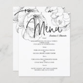 Budget Floral WEDDING MENU. Flyer (Vorne/Hinten)