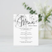 Budget Floral WEDDING MENU. Flyer (Stehend Vorderseite)
