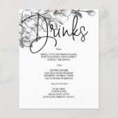 Budget Floral WEDDING MENU. Flyer (Hinten)