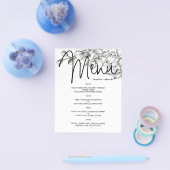 Budget Floral WEDDING MENU. Flyer (Einzeln)