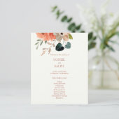 Budget Floral Wedding Program Elfenbeinpapier Blat (Stehend Vorderseite)
