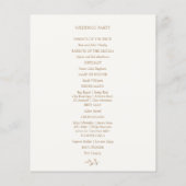 Budget Floral Wedding Program Elfenbeinpapier Blat (Rückseite)