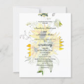 Budget Floral Wedding Programm Karte. (Vorderseite)