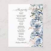 Budget Floral Wedding Programm Karte. Flyer (Hinten)