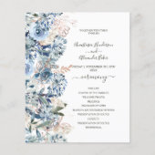 Budget Floral Wedding Programm Karte. Flyer (Vorne)