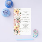 Budget Floral Wedding Programm Karte. Flyer (Einzeln)