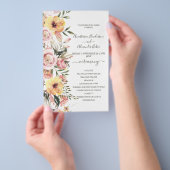 Budget Floral Wedding Programm Karte. Flyer (Handgriff)