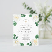 Budget Floral White Roses Girl First Communation (Stehend Vorderseite)