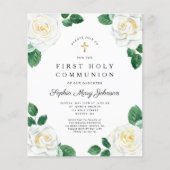 Budget Floral White Roses Girl First Communation (Vorderseite)