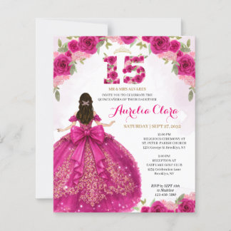 BUDGET Florale Pink Princess Coquette Quinceanera