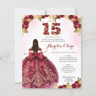 BUDGET Florale rote Prinzessin Coquette Quinceaner