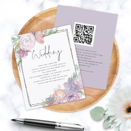 BUDGET Florals bubbly Frame QR Wedite Einladung