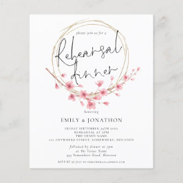 Budget Florals Hochzeitsessen Probe Einladung