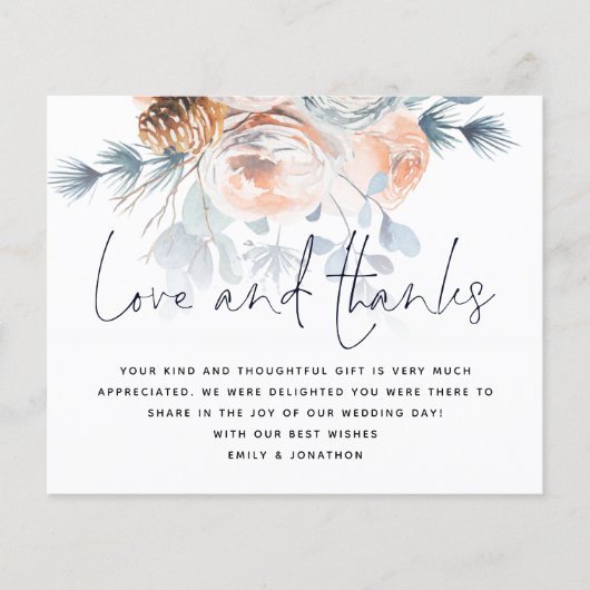 Budget Florals Liebe Danke Foto Wedding Vielen Dan (Vorderseite)