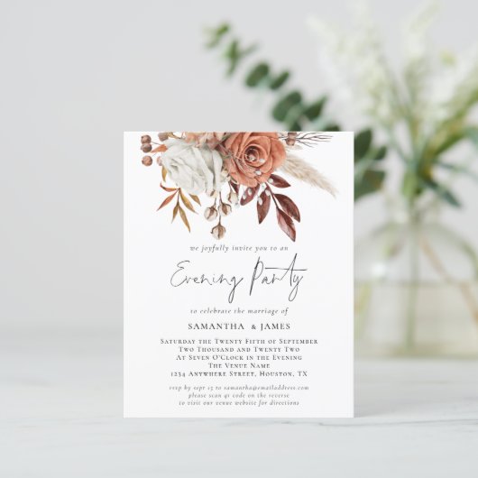 Budget Florals QR Code Wedding Abend Party (Stehend Vorderseite)