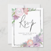 BUDGET Florals Scribbly QR Code Wedding RSVP (Vorderseite)