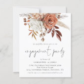 Budget Florals Terracotta Engagement Party einlade (Vorderseite)