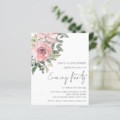 Budget Florals Wedding Abend Party Einladung (Stehend Vorderseite)