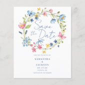 Budget Florfarbenwasser Hochzeit speichern Datum Flyer (Vorne)