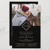 Budget Flourish Black Luxury Wedding Initials (Vorne/Hinten)