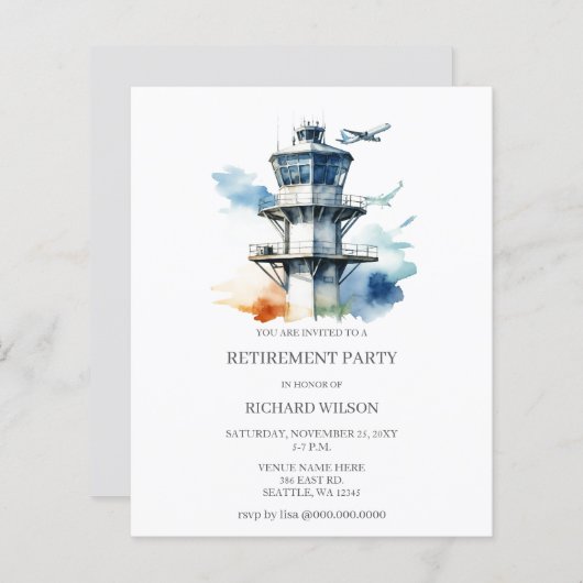 Budget Fluglotsen-Ruhestandsparty (Vorne/Hinten)