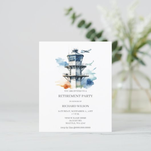 Budget Fluglotsen-Ruhestandsparty (Stehend Vorderseite)