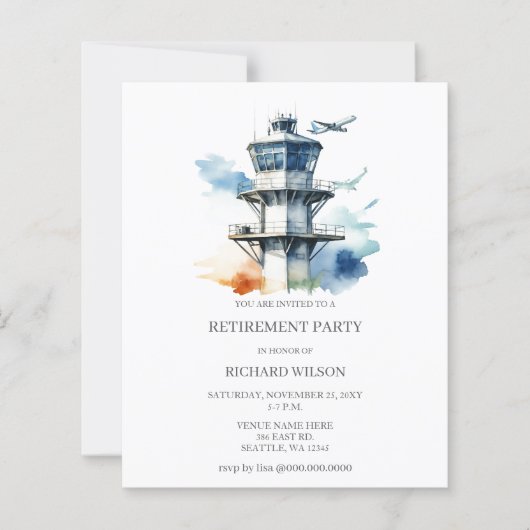 Budget Fluglotsen-Ruhestandsparty (Vorderseite)