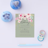BUDGET Flyer Paper Sage Pink Floral Wedding (Einzeln)
