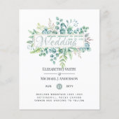 Budget FLYER Paper Wedding Greenery Einladung (Vorne)