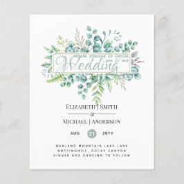 Budget FLYER Paper Wedding Greenery Einladung