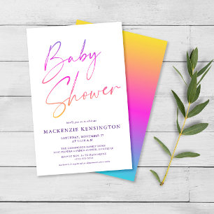 Budget FLYER Rainbow Einfache Script Baby Dusche