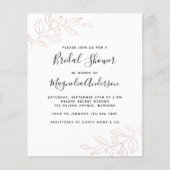 BUDGET Foil Botanical Bridal Dusche Einladung (Vorderseite)