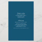 Budget Foliage Blue Wedding RSVP Einladung Flyer (Hinten)